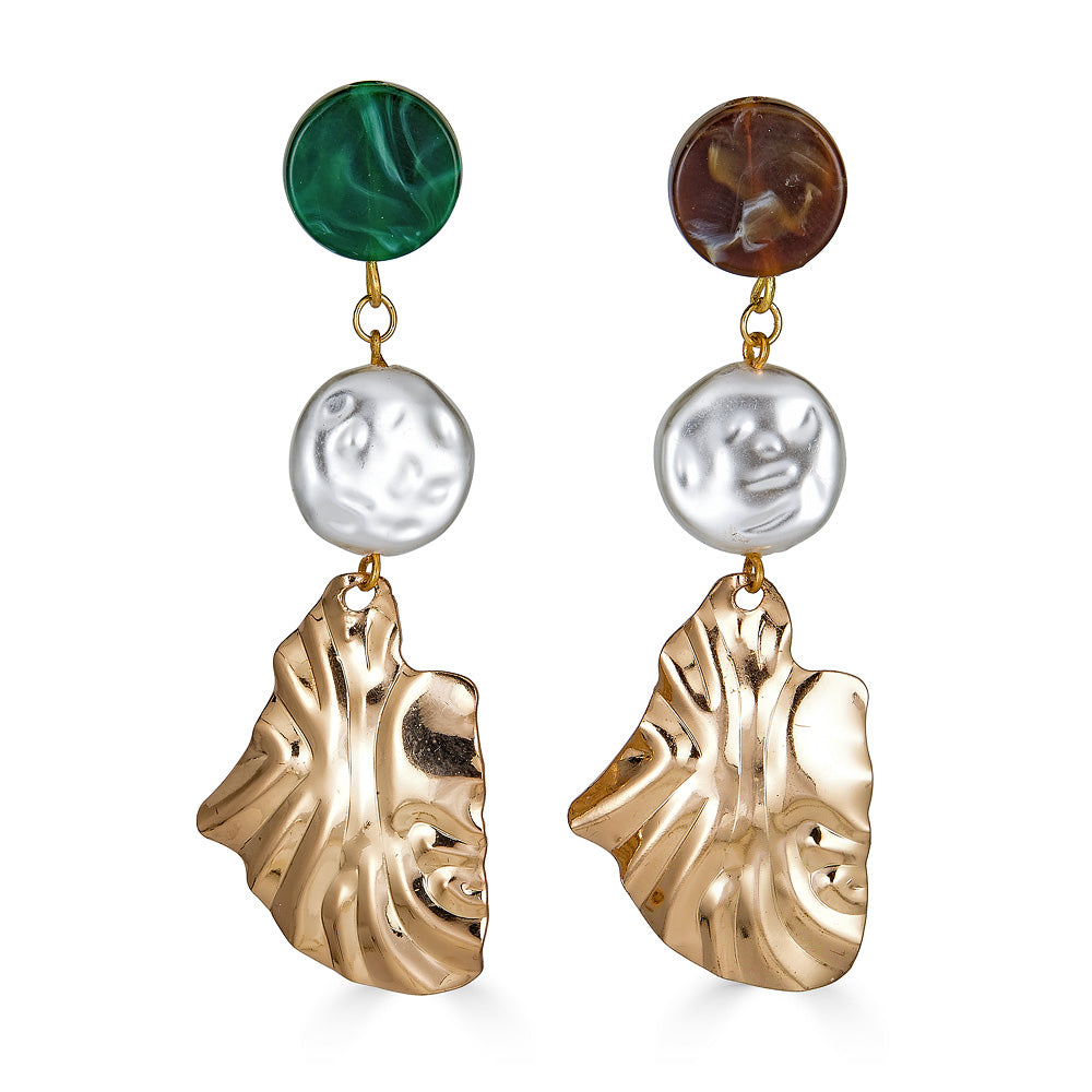 Emerald Bumpy Earrings | emerald green earrings - Ja Jaara