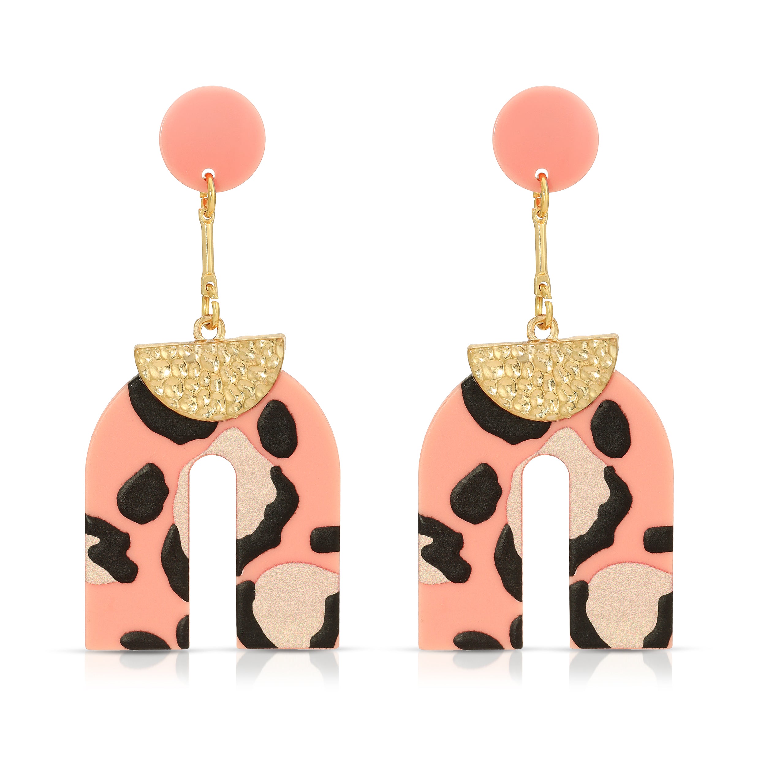 Black and Gold Patterned Earrings