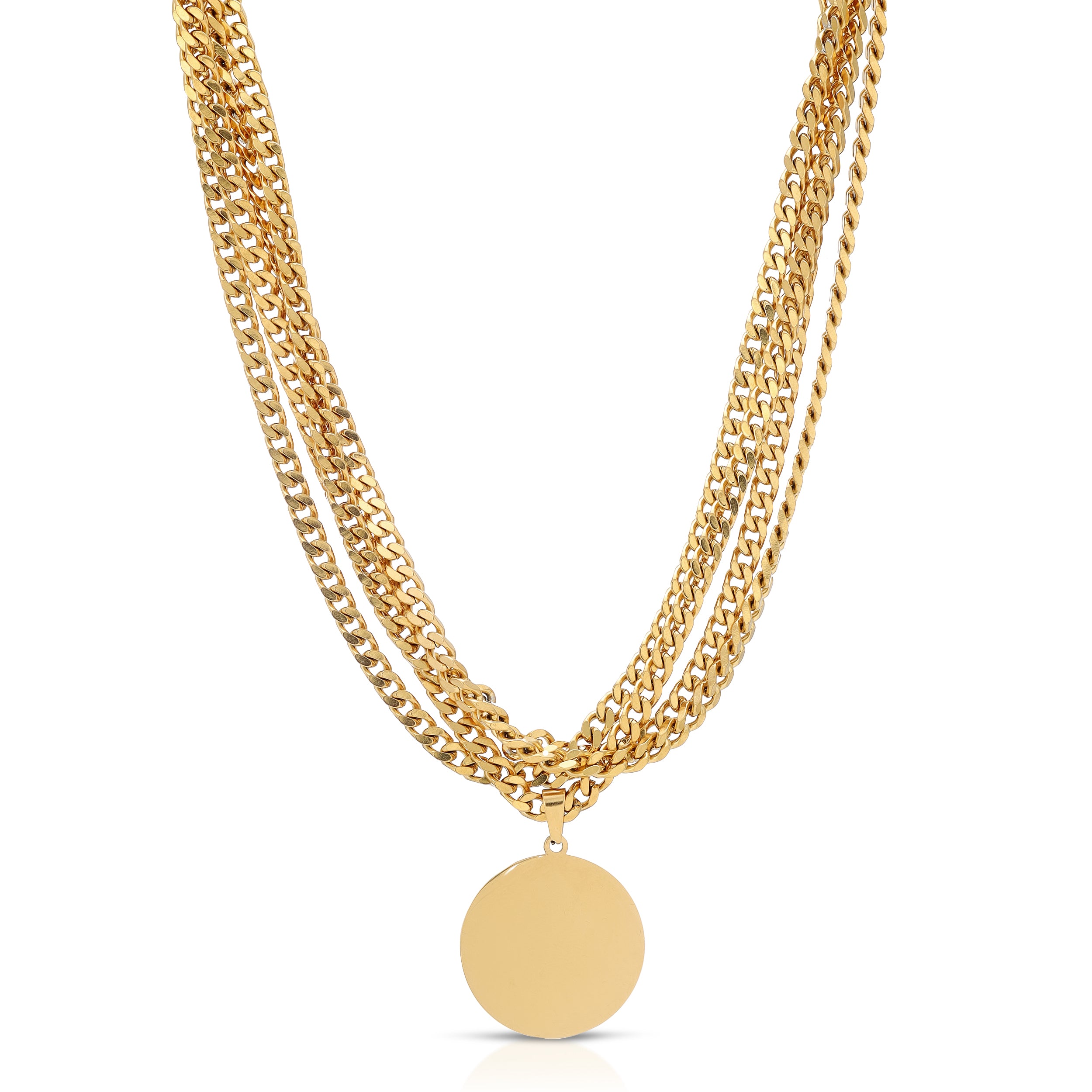 Chain Reaction Stacked Gold Pendant Necklace | | Chain Necklace Women | Chain Reaction Necklace - JaJaara