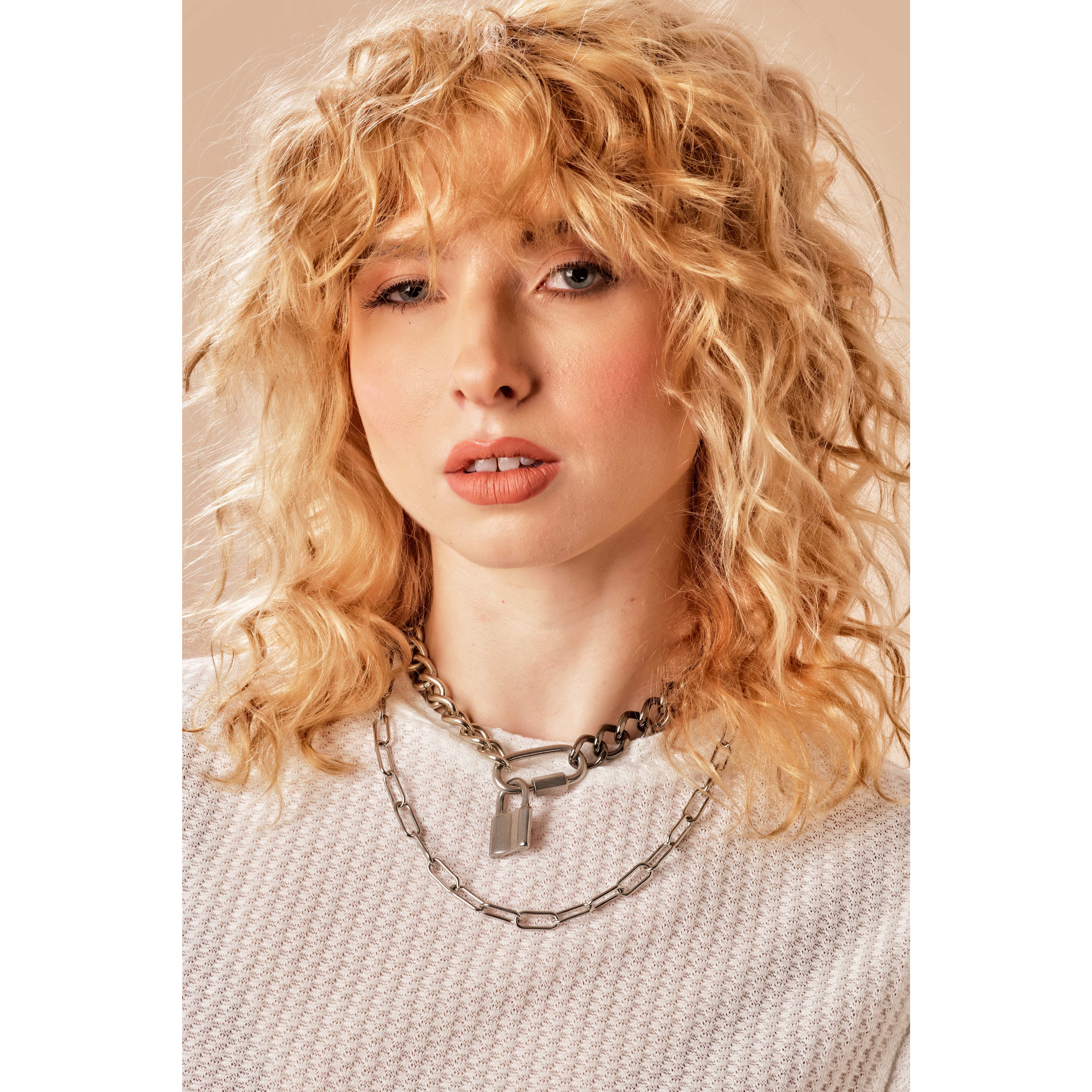 Chain Reaction Silver Locked Necklace | Chain Necklace Women | Chain Reaction Necklace - JaJaara